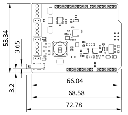 Mechanical Drawing - Arduino ASX00073 UNO SPE Shield